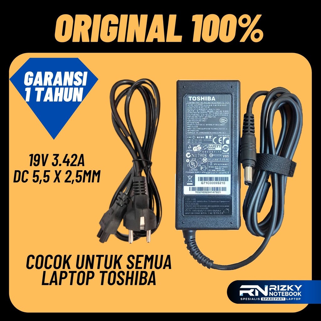 (ORI) TOSHIBA L635 L640 C800 C640 C600 l745 L40 L645 L600 C40 charger adaptor casan cesan carjer carger