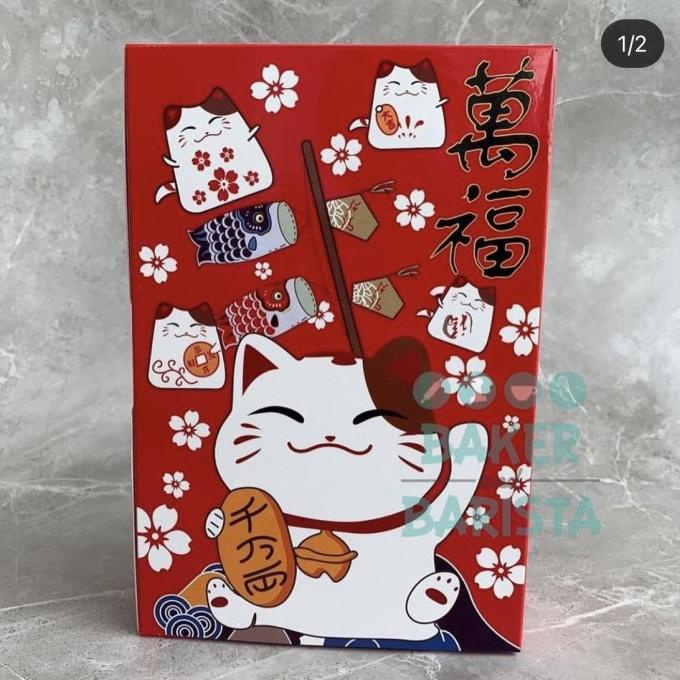 

Box kue imlek Harumi / cake box kucing lucky cat imlek bakernbar99