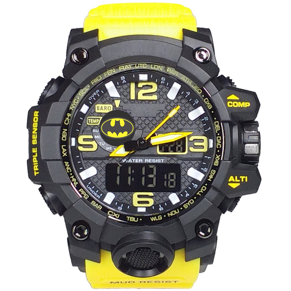 (Istimewa Bossque) Jam BATMAN Double Time Tali Kuning (Exclusive)