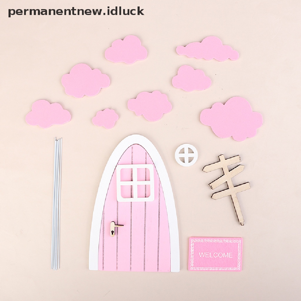 Luckypermanent 1 Set Miniatur Pintu / Jendela Rumah Boneka Peri Skala 1: 12