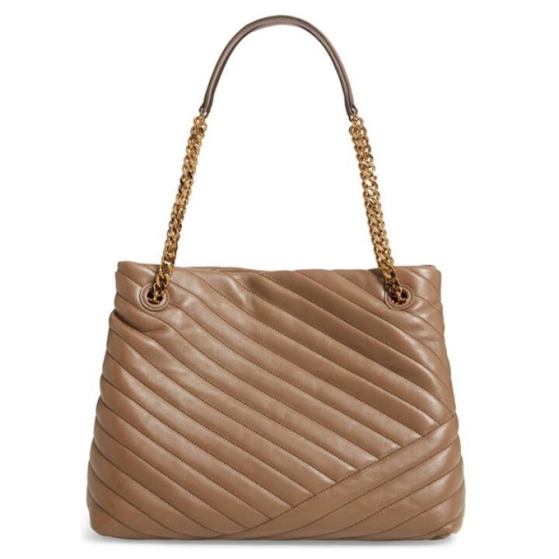 Tory Burch Kira Chevron Tote New Authentic Taupe