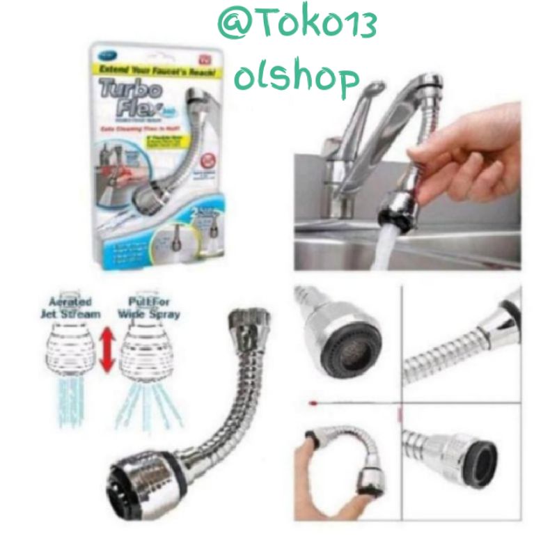 Turbo Flex 360 Flexible Faucet Sprayer/Kepala Keran Wastafel/Alat Rumah Tangga