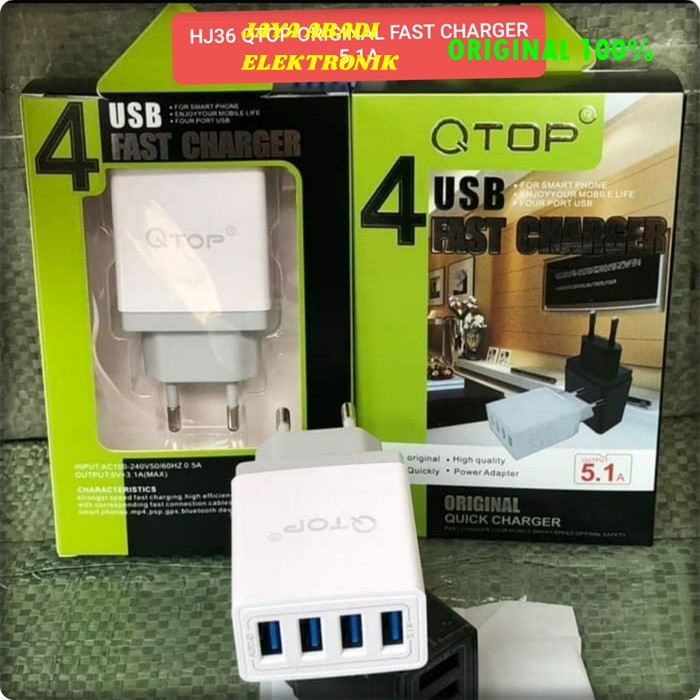 J62 QTOP 5A ADAPTOR BATOK KEPALA 4 USB SUPER FAST CHARGING TRAVEL ADAPTER CHARGER CHARGE FLASH CAS CASAN ADAPTIVE QUICK QC KABEL DATA ANDROIT HANDPHONE QUALCOMM UNIVERSAL MULTI ORIGINAL VOLT GADGET TC POWER QC LEBIH HEMAT TEMPAT DAN PRAKRIS