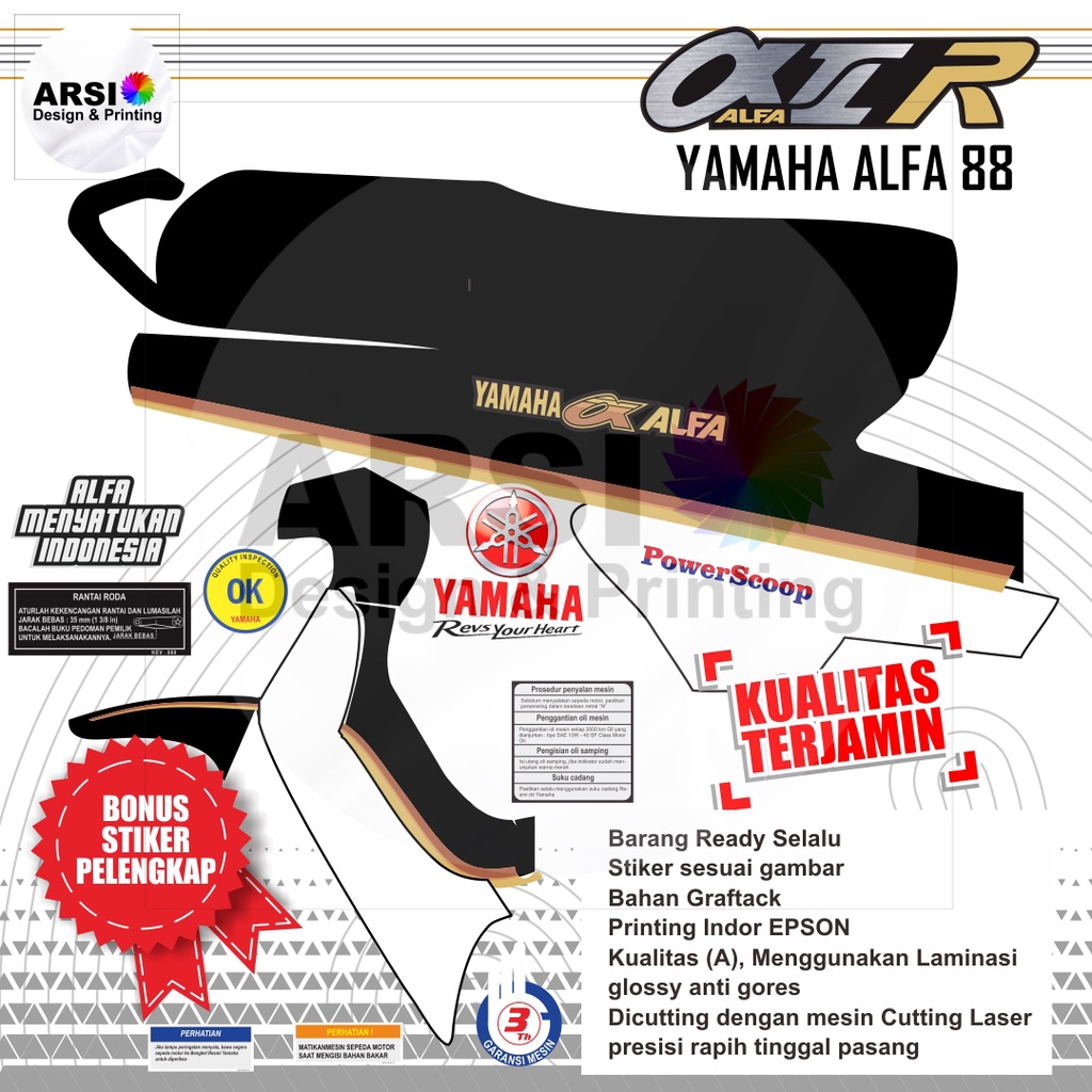 Strifing Yamaha Alfa 88 Stiker Yamaha Alfa 88 logo Yamaha Alfa 88
