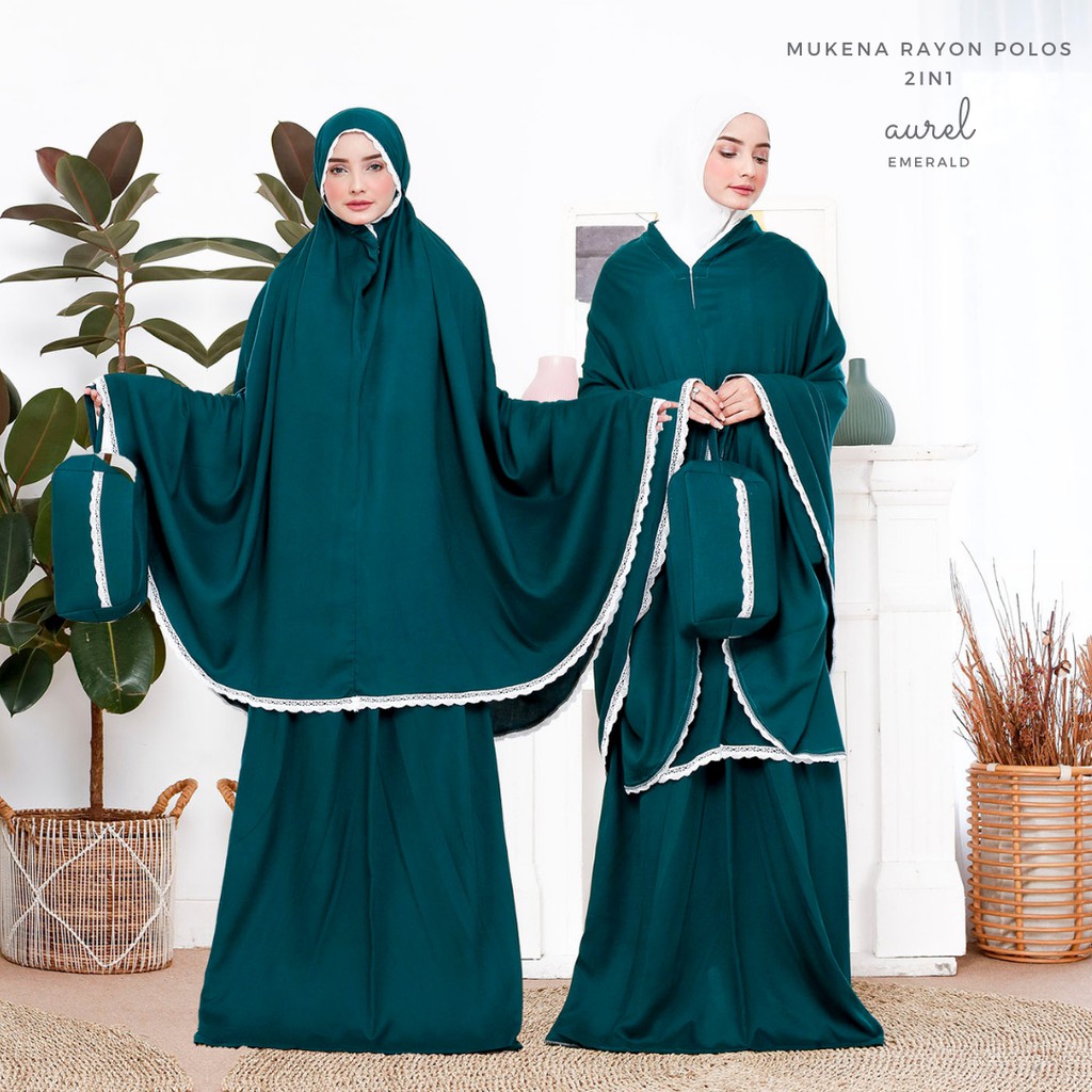 Mukena Dewasa Polos 2 in 1 Aurel