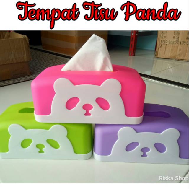 Tempat tisu panda box tisu kotak tisu wadah tisu souvenir kotak tisu lucu  tisu organizer persegi