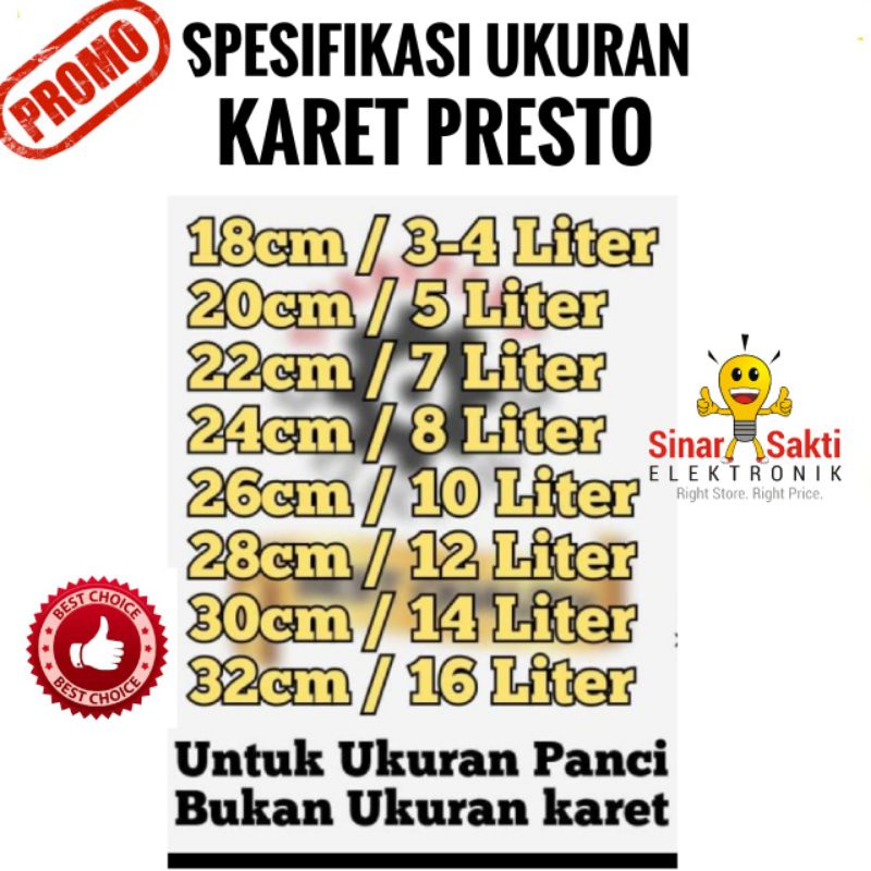 Seal Karet Tutup Panci Presto 22 24 26 28 cm Maxim Umum Segala Merk