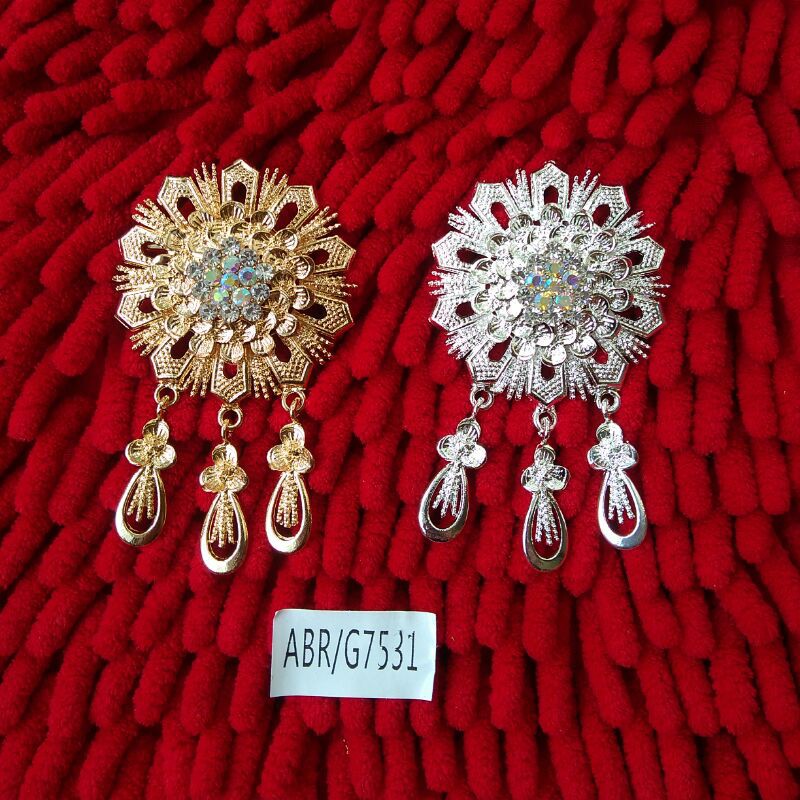Sekar Kedhaton Bros kebaya Jurai emas dan silver / Aksesoris kebaya modern / Aksesoris hijab kekini-G7531