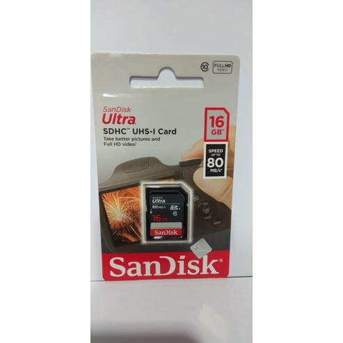 Sandisk SD card 16gb speed 80mbps garansi resmi