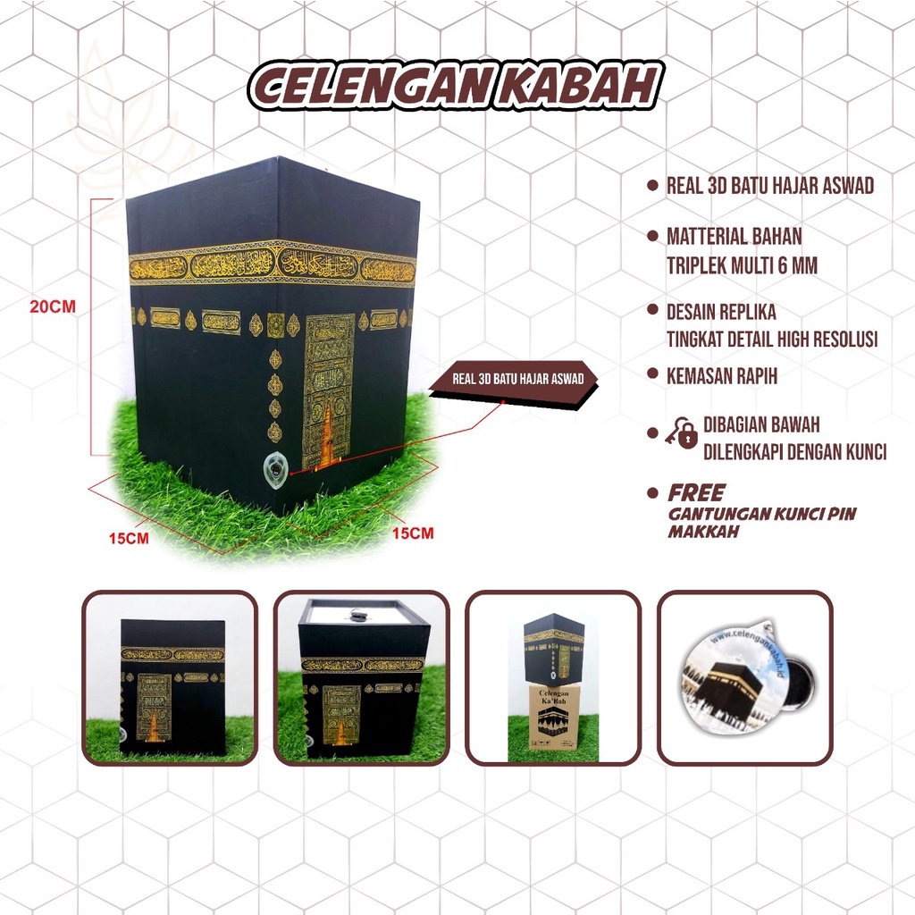 SPESIAL RAMADHAN /Celengan Kabah Kunci //Bahan Kayu/ Celengan Ka bah Baitullah /Tabungan Kakbah Celengan Ka'bah