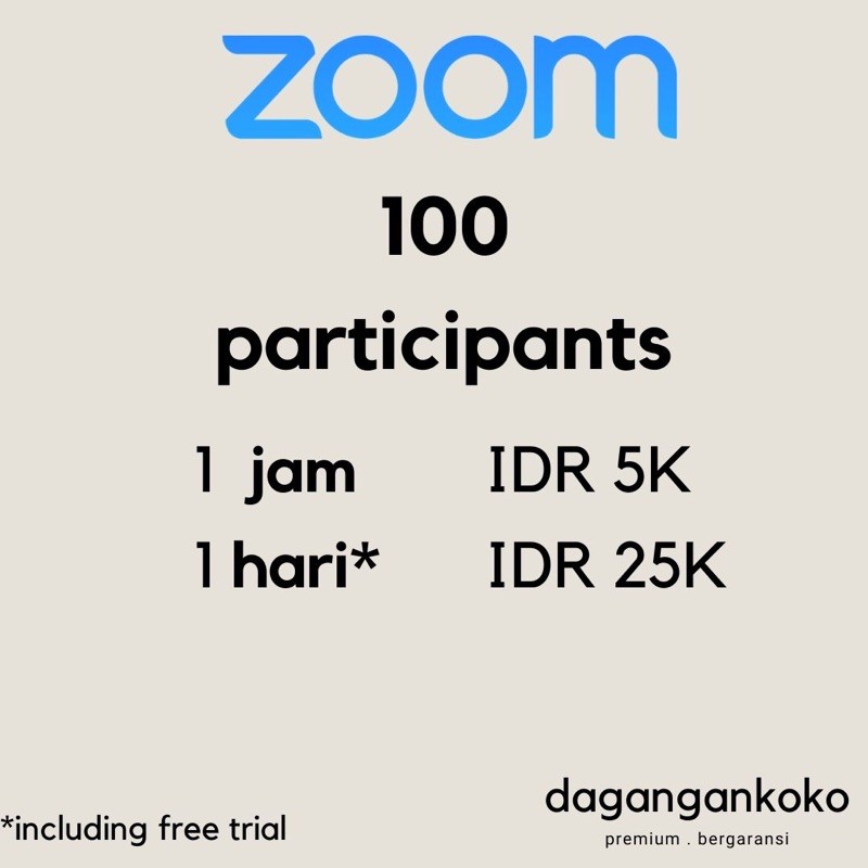 Zoom Meeting Pro Per Jam Mulai 5 Ribu Indonesia