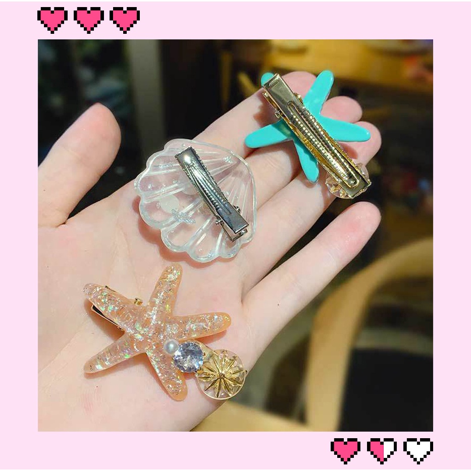 COD Pin Jepit Rambut Korea anak bayi Wanita Bintang Laut Kerang 2021 Baru Lucu Duckbill Clip Bangs Girls Bulang Ready Stock import murah