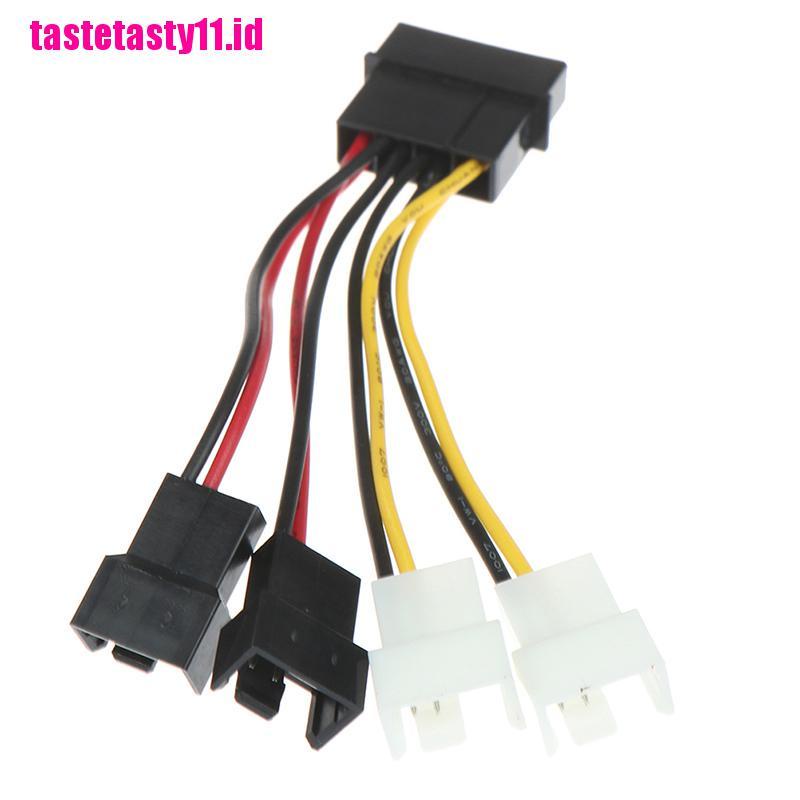 1 Pc Kabel Power Adapter 4 Pin Ke 3 Pin 12vx2 / 5vx2 Untuk Pendingin CPU