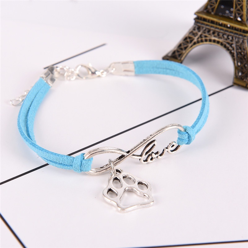 Gelang Tangan Motif Hewan Anjing / Kucing / Beruang Infinity Untuk Wanita