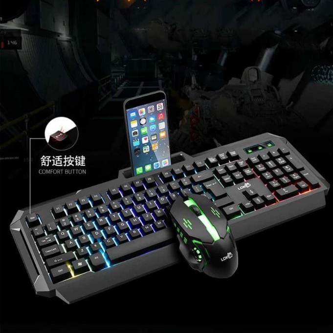 [ PROMO TERMURAH ] LDKAI Gaming Keyboard Gaming LED with Mouse