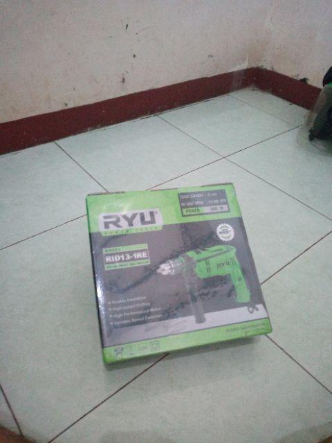 Ryu Impact Drill Mesin Bor Tangan Untuk Besi Kayu Tembok Bolak Balik 13 Mm Free Carbon Brush 1 Set