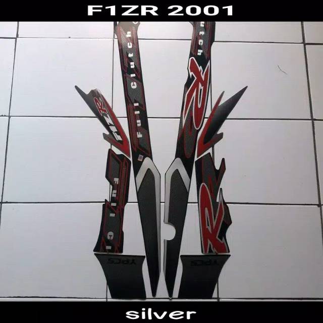 Striping sticker lis body yamaha f1zr fizr fiz r thn 2001 hitam merah silver