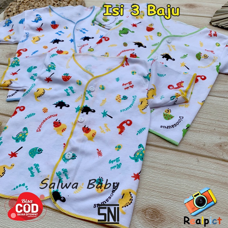 Kualitas Premium - 3 PCS Baju Bayi Baru Lahir Lengan Pendek Almeera Baby and Kids