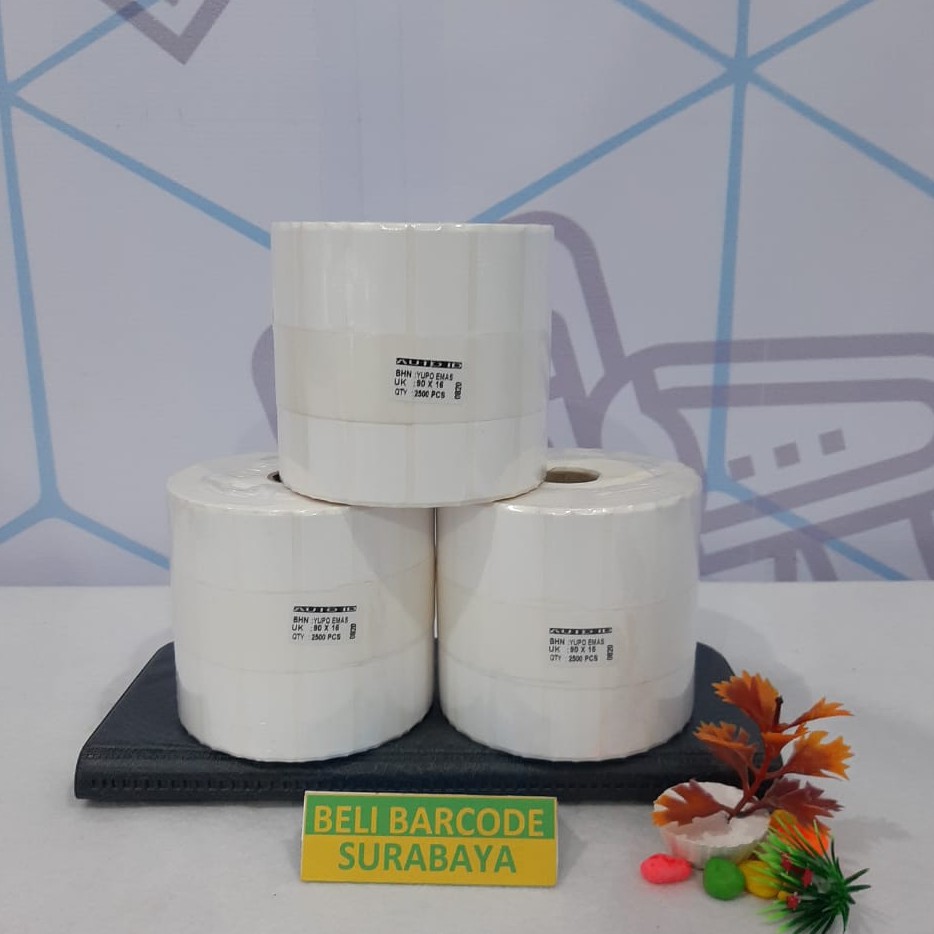 LABEL STIKER KUALITAS BAGUS YUPO EMAS 90X16 2500pcs TAHAN PANAS