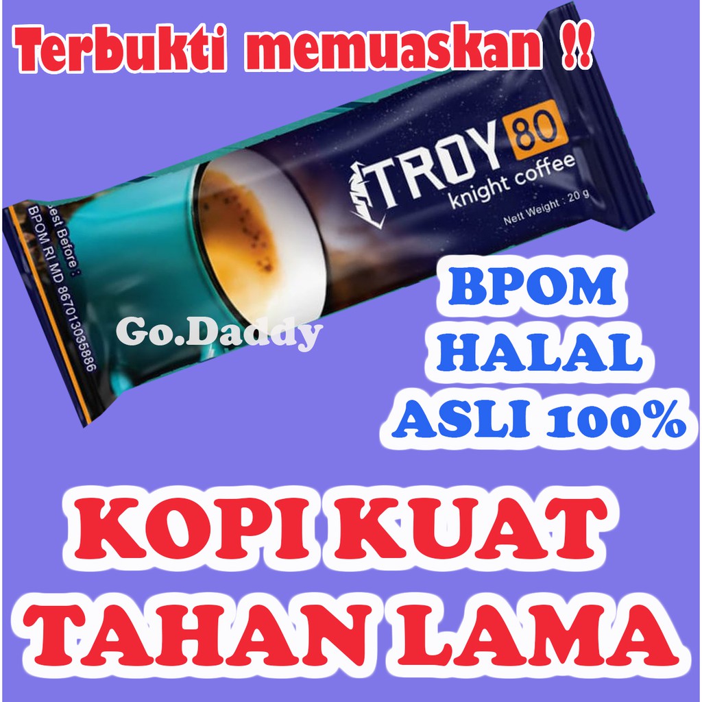 1 saset Coffe Troy 80 Kopi Pria obat Kuat Tahan Lama Suami & Istri aman BPOM HALAL kesehatan seksual