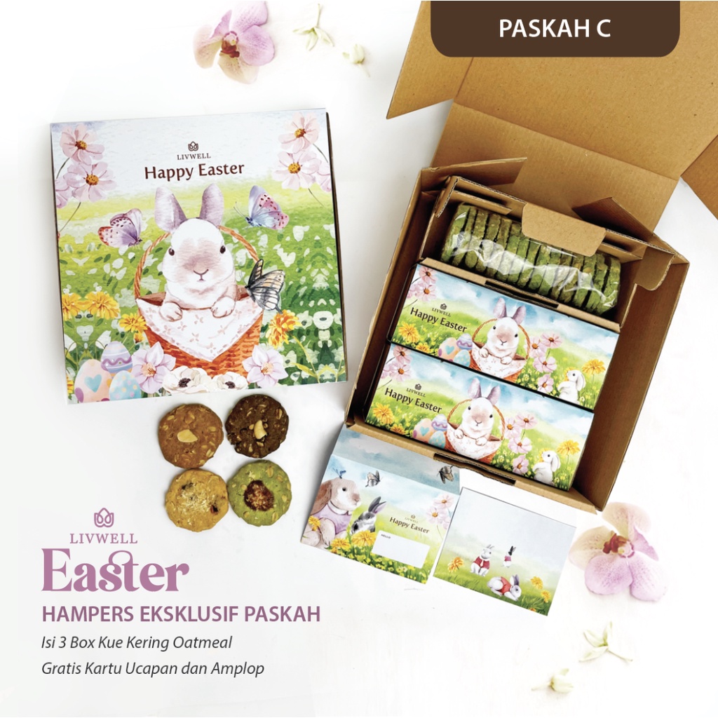 

Livwell - [EXCLUSIVE HAMPERS] Oatmeal Cookies - EASTER PASKAH [FREE CARD]