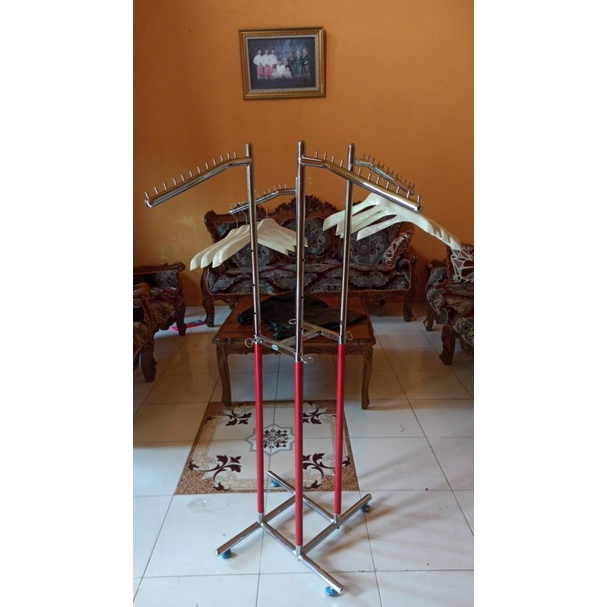 Hanger Gawang 4 Arah Standar / Gamis | Gantungan Baju 4 Sisi | Multifungsi Display Toko