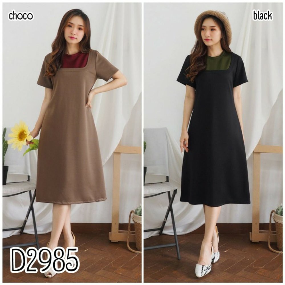 DRESS WANITA CASUAL MAXY LENGAN PENDEK SCUBA