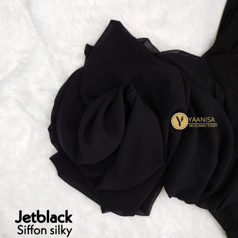 sifon silky arab jetblack, siffon silky arab jetblack, kain sifon silky jetblack premium