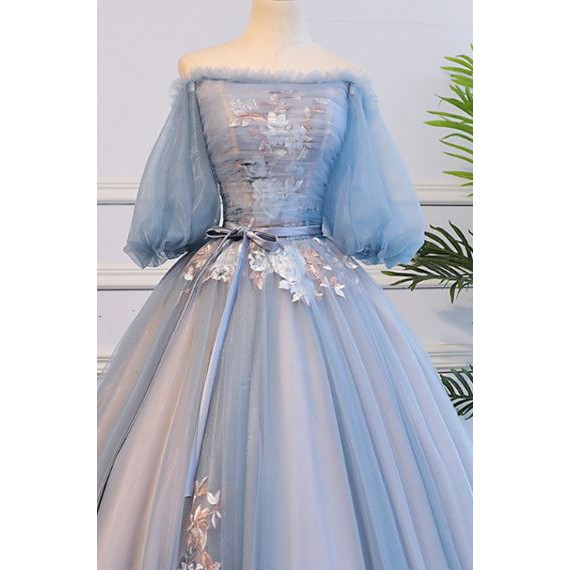 Gaun pengantin gaun malam Gaun indah bersulam dengan kain berkualitas