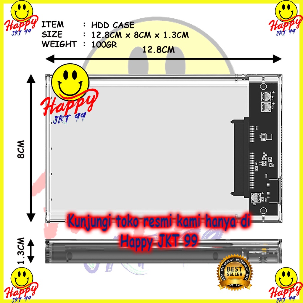 [ HAPPY JKT 99 ]  CASING HARDISK HDD EXTERNAL CASE 2.5&quot; TRANSPARAN