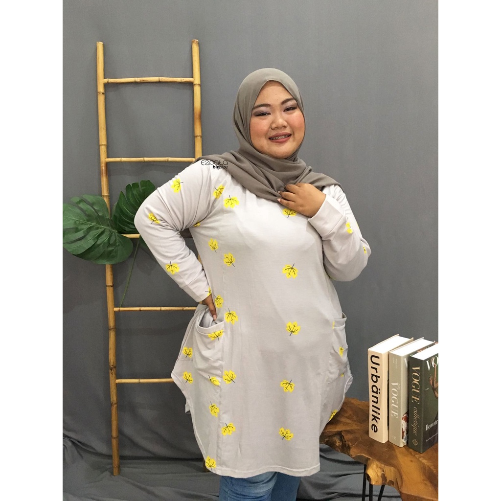 Ezpata Atasan Blouse Tunik Blus Bigsize Jumbo XXXL BB 65-100kg LD 124-150cm Warna Soft Bahan Baby terry