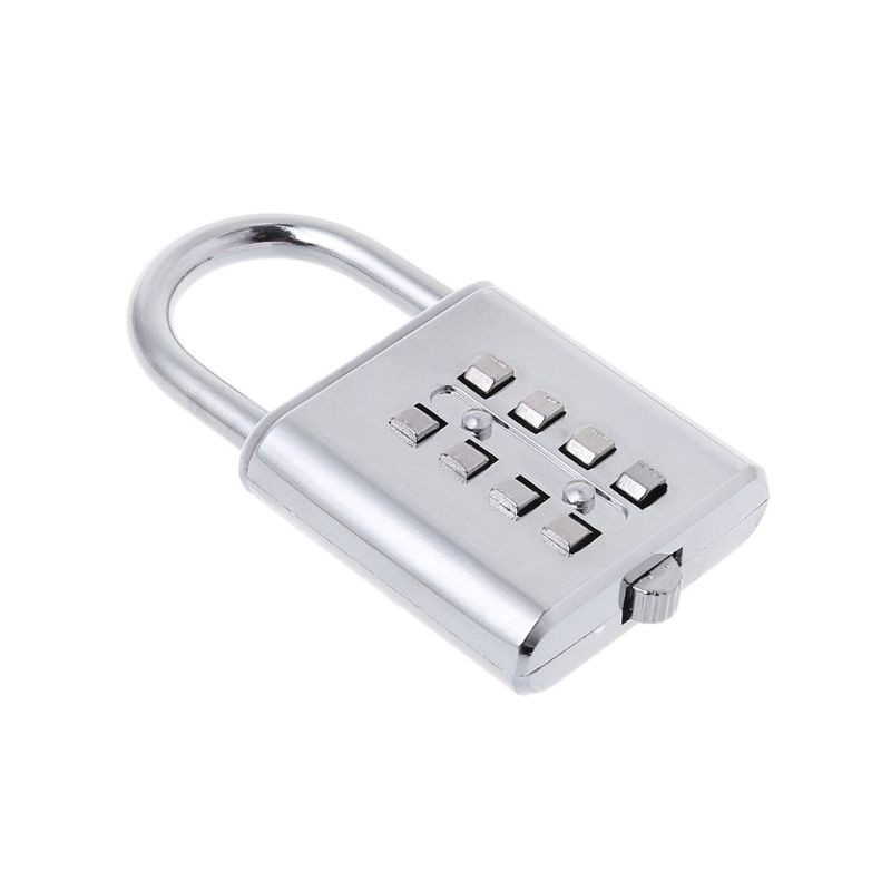 CRE  4 Digit Silver Push Button Combination Number Luggage Lock Padlock Travel Code