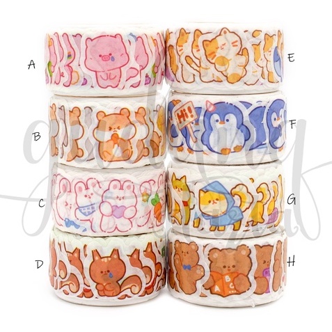 

GCC Washi Tape Animal Shape Selotip Motif Dog Pig Cat Bear GCC 314024
