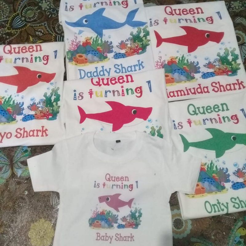 kaos anak baby shark couple ultah