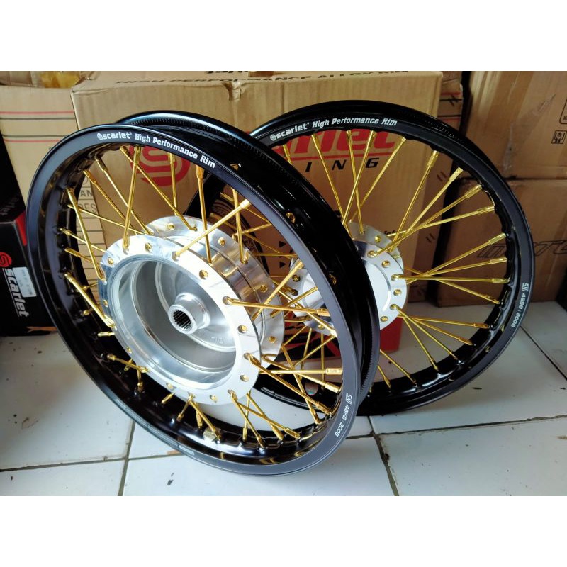 Scarlet velg jari2 paket ring 14 Uk depan 140x14 - uk belakang 160x14 buat motor matic  mio 125/mio 