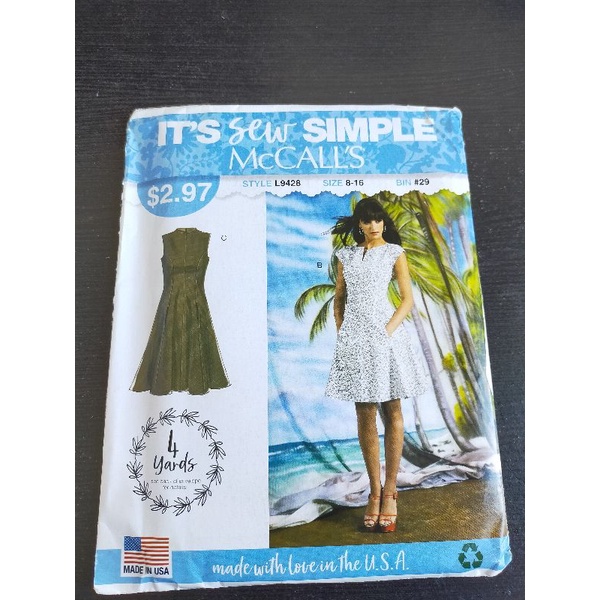 Pola Jahit Baju McCalls L9428