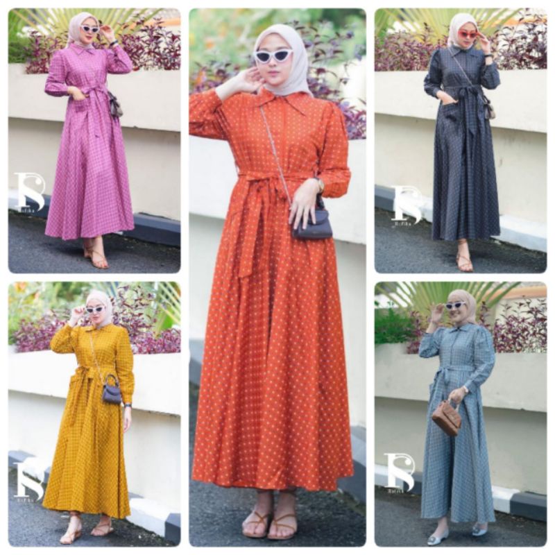 SONYA MIDI DRESS / SONYA MIDI DRESS / MIDI DRESS KATUN POPLIN / MIDI DRESS COTTON / MIDI DRESS POLKA