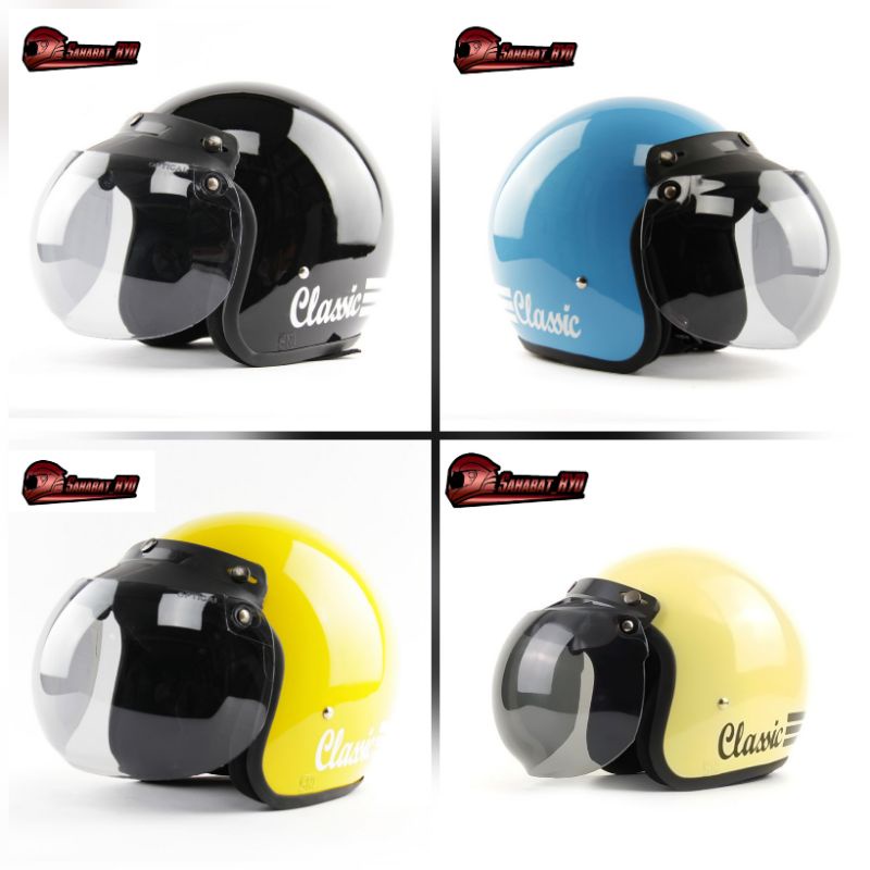 HELM KLASIK BOGO DEWASA REMAJA CEWEK HIJAB PRIA WANITA COUPLE