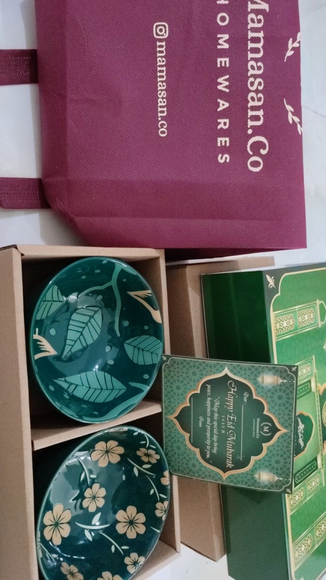 Butterfly Flower Gift Box Green Nordic Bowl Isi 2 | Size 11.5 Cm By Mamasan.co