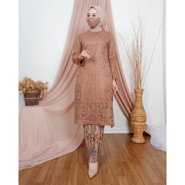 KAK&gt; SET KEBAYA MAHIRA - KEBAYA BRUKAT MODERN - TUNIK KEBAYA BRUKAT - BAJU KEBAYA PESTA CANTIK MODIS