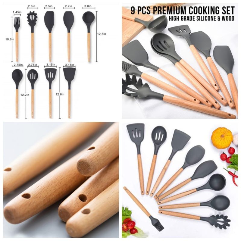 spatula kayu - spatula dapur - perlengkapan dapur - spatula silikon - spatula set - spatula murah