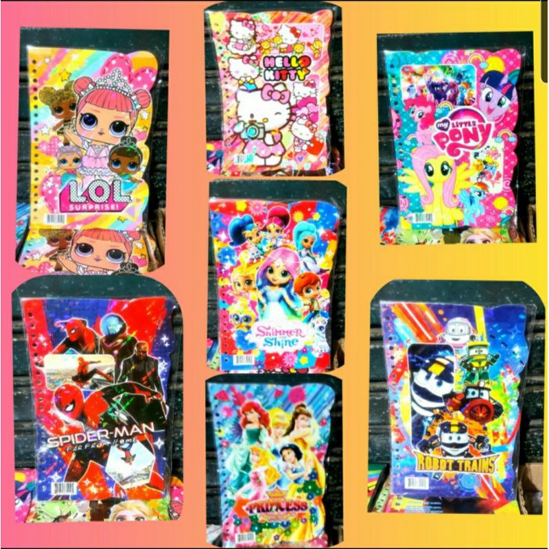 

isi Kertas Binder Loose leaf A5 20 Lubang Karakter kartun