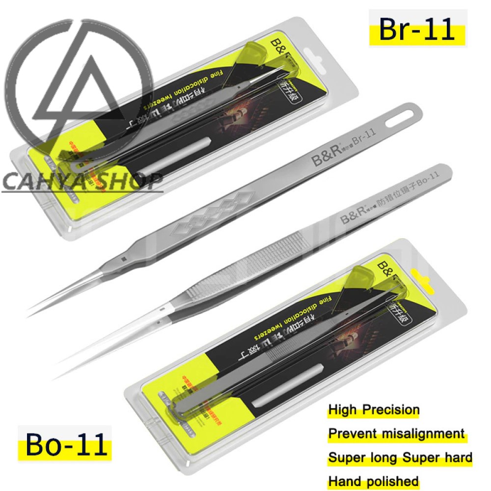 PINSET B&amp;R BR-11/B0-11 TWEEZER LONG TIP PRECISION SUPER TAJAM