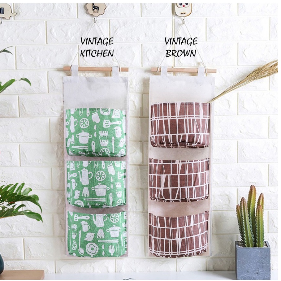 Pouch Hanging Organizer Rak Gantung 3 Sekat Storage Bag