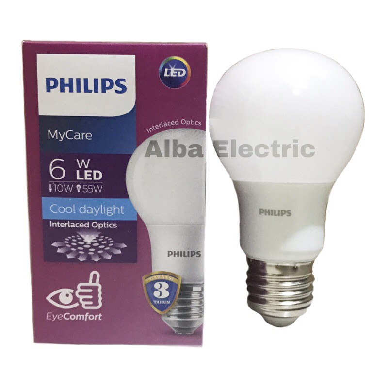 PHILIPS LED 6 Watt Bulb LED 6W Lampu LED Philips 6W