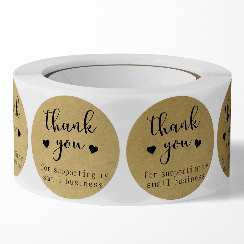 500PCS 1ROLL STICKER THANK YOU FOR SUPPORTING MY SMALL BUSINESS STIKER LABEL OLSHOP BEST SELLER