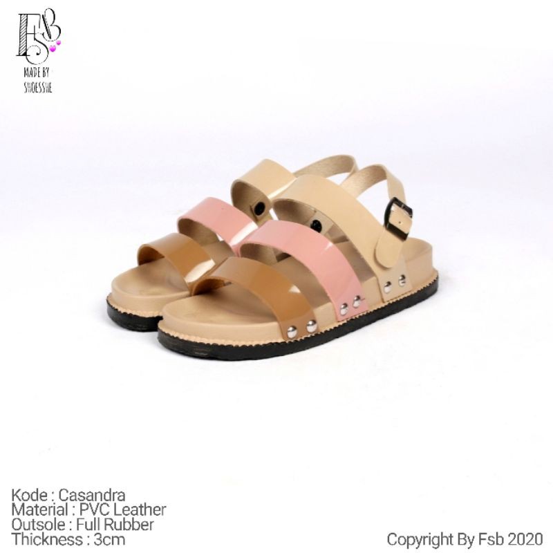 Fsb - CASSANDRA Slip Sandal Wanita Model Tali Buckle