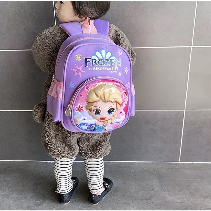 Tas Anak Sekolah Import Karakter Lucu 3D - Tas Ransel Anak Spiderman Elsa - Tas Sekolah Anak Import Premium High Quality Terbaru -  Ransel Anak Sekolah SD dan TK - Tas Anak Karakter Captain America - Tas Anak Perempuan dan Laki Laki [BK17]