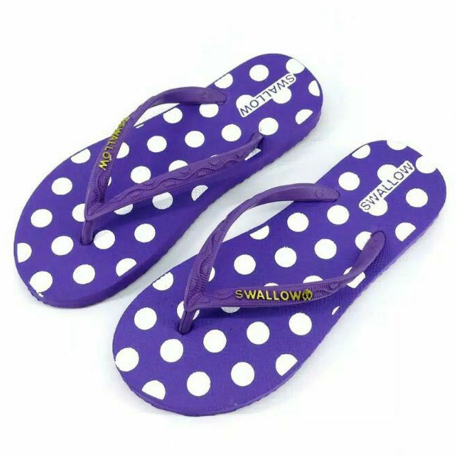 Sendal Jepit Swallow Wanita Motif Polkadot SIZE 9.- 10.5 ORIGINAL