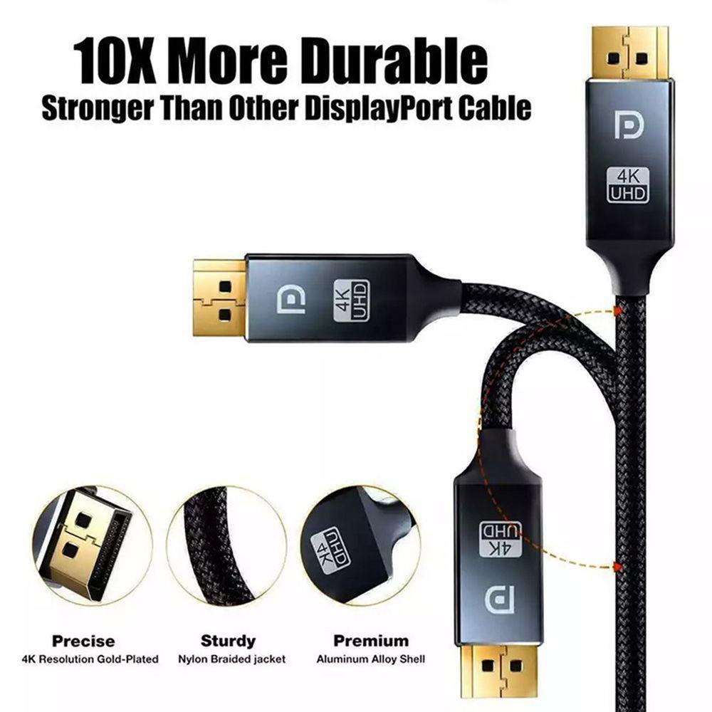 Kabel DP Ke HDMI Atas Adapter UHD Male to Male Lapis Emas